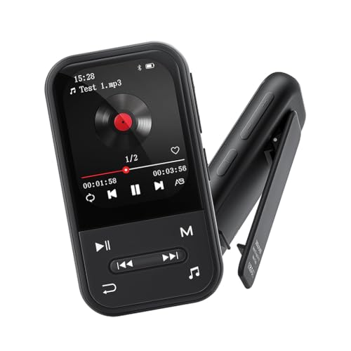 AUDIOCULAR X20 Clip MP3 Music Player Bluetooth 5.3 with FM Radio Voice Recorder E-Book Video Player Pedometer Alarm Clock Portable Music Player 32GB Expandable to 128GB (Black) - Image 1