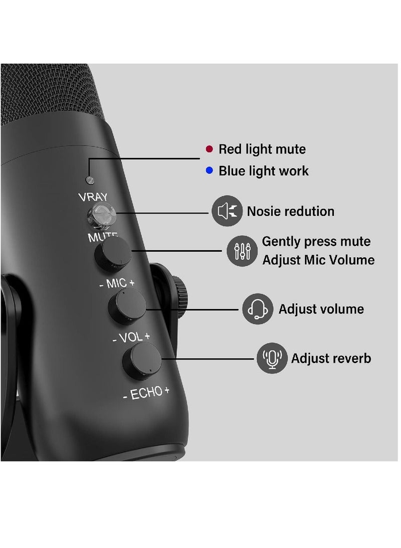 Jmary Professional Condenser MC-PW8 Desktop USB Recording And Live Microphone For PC Computer Laptop - Image 4