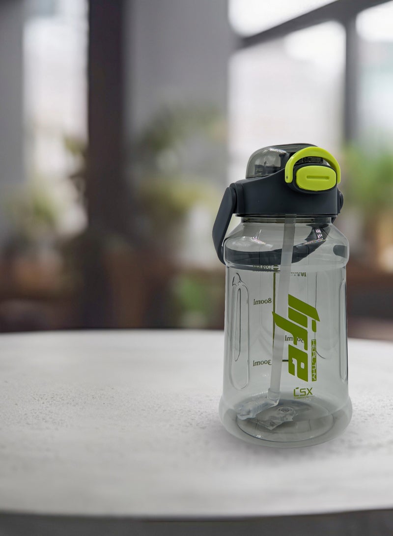 Generic Premium 1.5L Water Bottle with Green Typography (Detachable Straw)  - Image 4