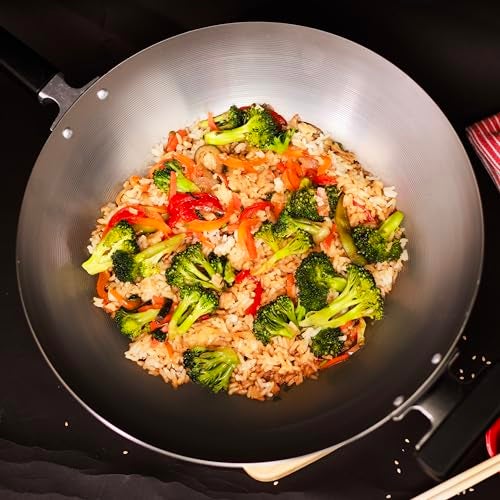 JOYCE CHEN Professional Series 14-Inch Carbon Steel Wok with Phenolic Handles - Image 4