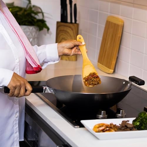 JOYCE CHEN Professional Series 14-Inch Carbon Steel Wok with Phenolic Handles - Image 5