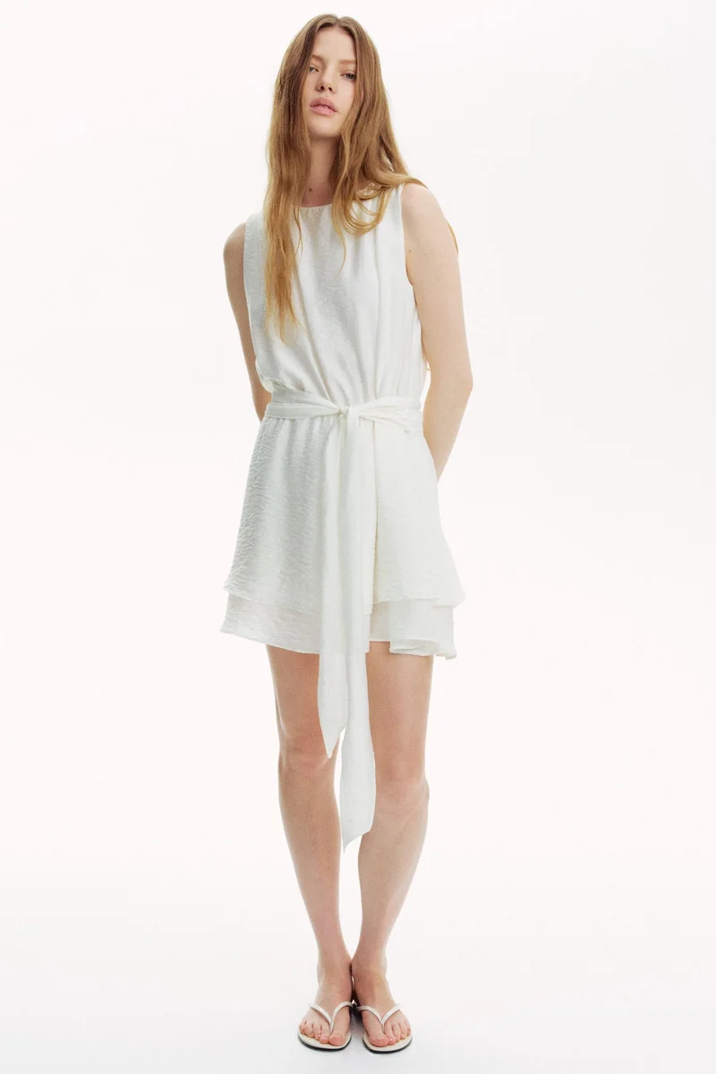 اتش اند ام فستان بحزام خصر مربوط