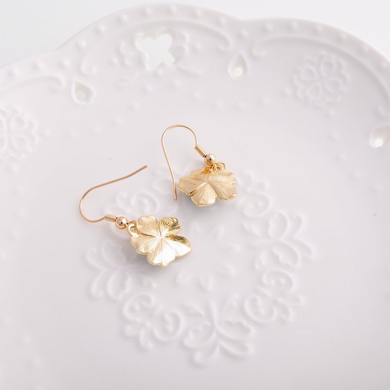 SENFAI Blue Myosotis Forget Me Not Flower Charm Dangle Earrings Wedding Gift(Rose gold) - Image 4