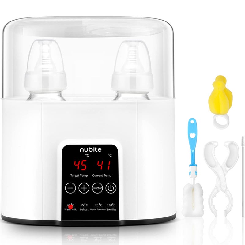 nubite Double Baby Bottle Warmer 24H Constant Mode for All Bottles, Breastmilk Baby Milk Heater, Heating Baby Food, Formula Water Warmer for Twins, Accurate Temperature Control - Image 1
