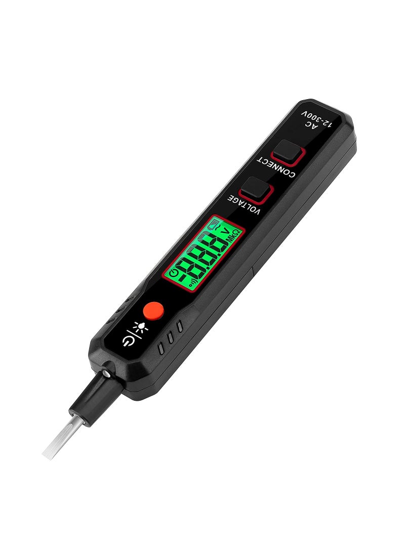 Voltage Tester, 12V-300V Non-Contact and Contact Voltage Pen with NCV, Live, Wire Tester Electrical Tester with LCD Display Buzzer, Alarm Wire Breakpoint Finder - Image 1