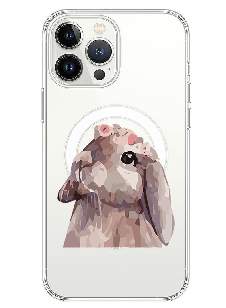 Theodor Magnetic Case for iPhone 13 Pro Max 6.7-inch Compatible with MagSafe Wireless Charging, Shockproof Phone Bumper Cover Rabbit - Image 1