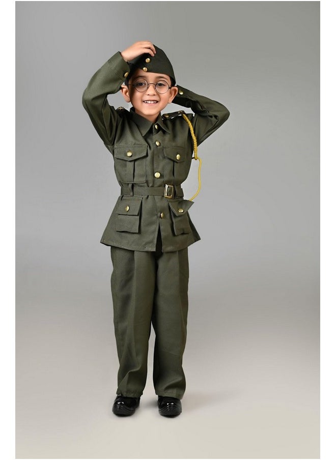 BookMyCostume BookMyCostume National Hero Freedom Fighter Kids Fancy Dress Costume - Green 9-10 Years  - Image 3