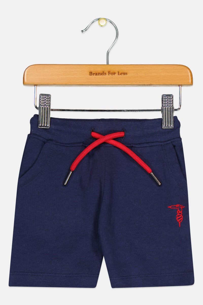 Trussardi Junior Toddlers Boy Embroidered Basic Shorts, Navy - Image 1
