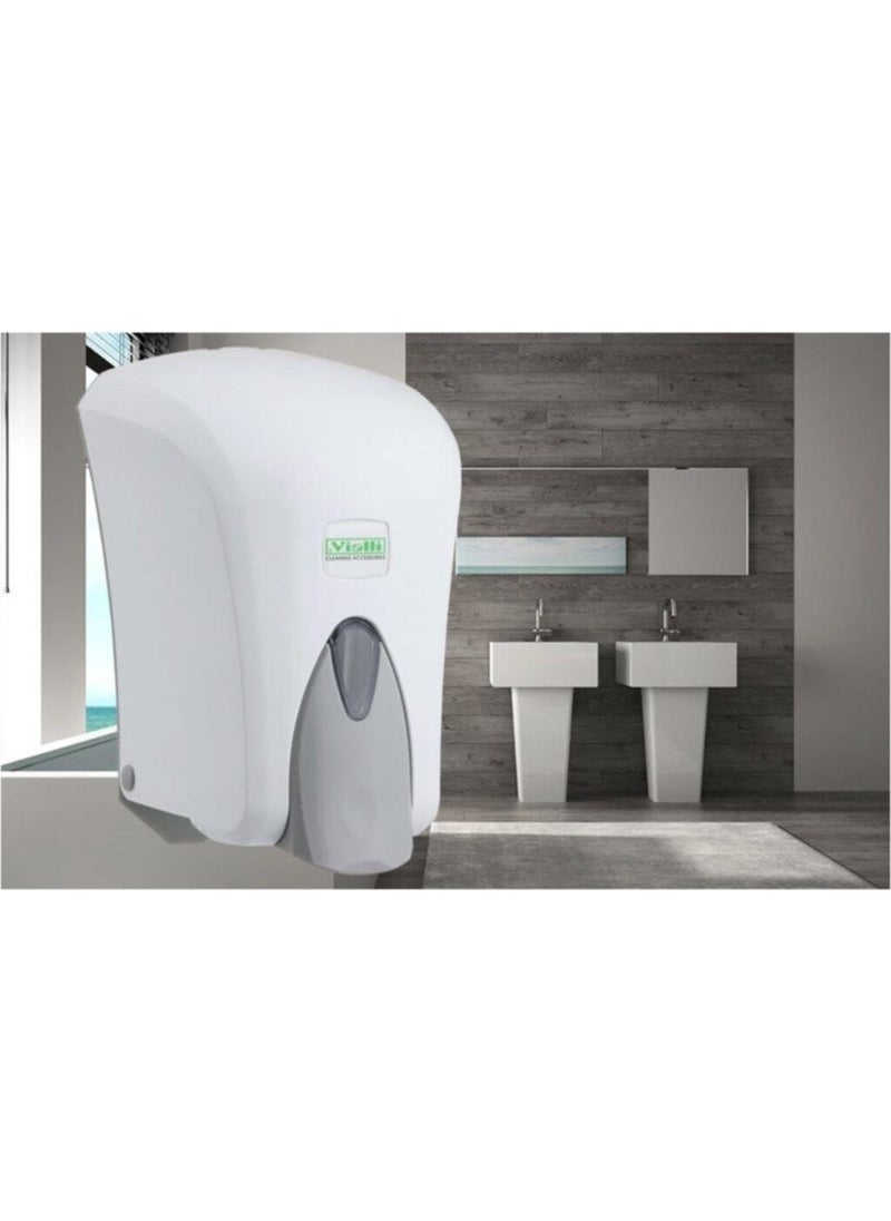 Vialli F6 1000 Gr. Liquid Foam Soap Dispenser / White - Plastic - Foamer  - Image 2