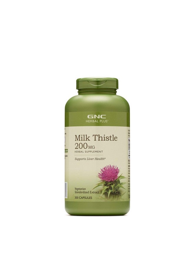 GNC Herbal Plus Milk Thistle 200mg Supplement, Vegetarian, Supports Healthy Liver Function, 100 Servings - Image 1