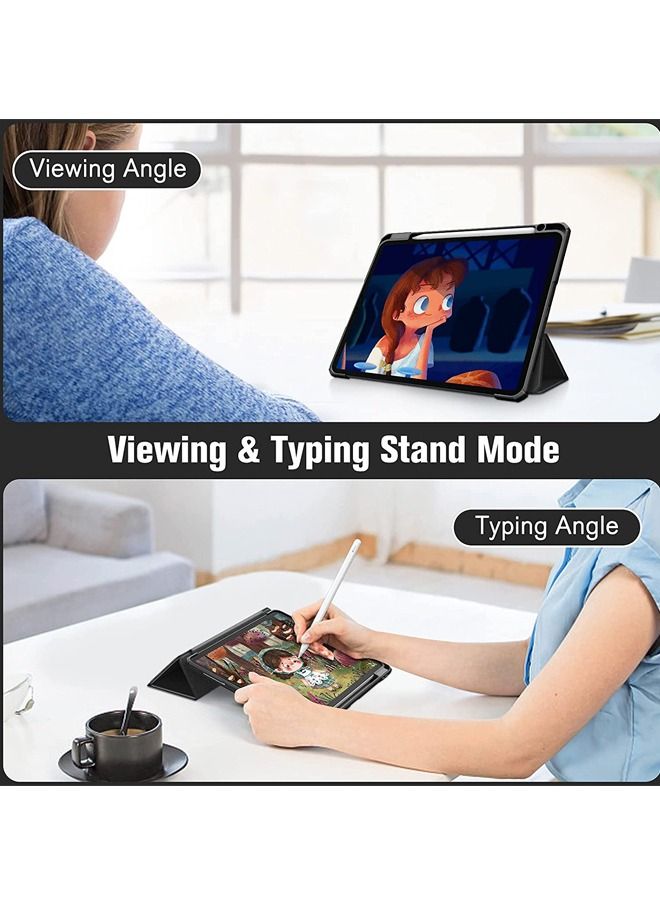 كابتن تيك جراب حماية لجهاز Apple iPad Pro مقاس 11 بوصة (2021/2020) جيل مع حامل أقلام ، 【يدعم شحن قلم Apple ومعرف اللمس】 ، جراب شفاف شفاف مع إيقاظ / نوم تلقائي ، أسود - Image 4