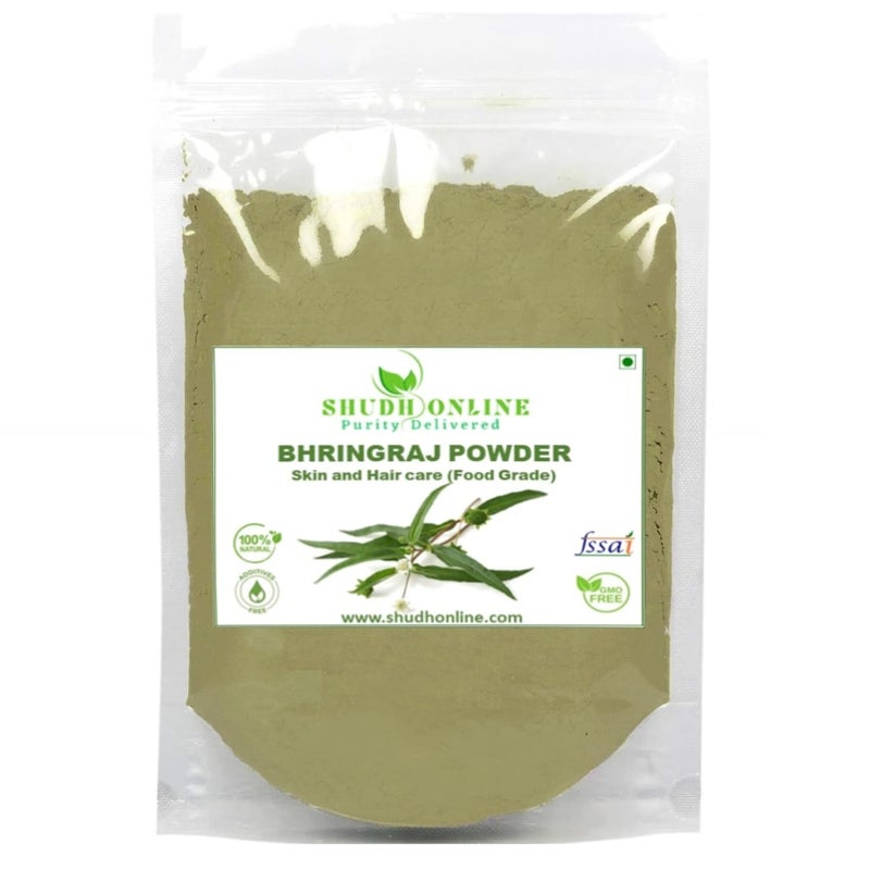 Shudh Online Organic Bhringraj Powder for Hair Growth (1.1 lb - 17 oz) Eclipta Alba for Hair Growth - False Daisy Herb Bhringraj - Karisalankanni Eclipta Prostrata (500g)