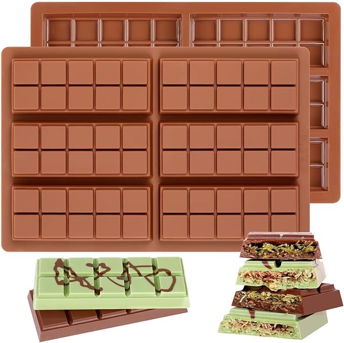 Husaini Mart HUSAINI MART Multicolour 1 Piece Chocolate Molds NonStick Chocolate Bar Mold Break Apart Chocolate Bar Maker Food Grade Deep Chocolate Bar Mold for Making Candy Kunafa Pistachio Chocolate Bar  - Image 1