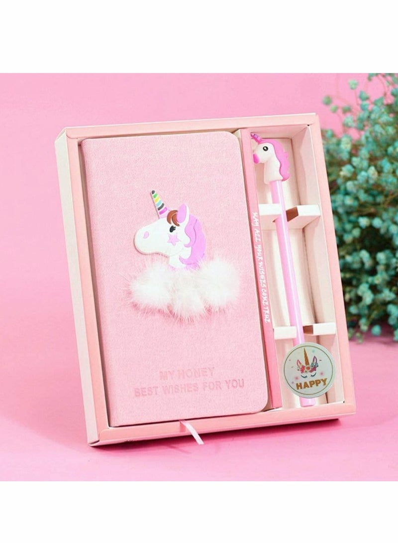 SOLARAE Unicorn Notebook Gel Pens Set - Journal Stationery Set Birthday Gifts for Girls, Cute Girls Writing Toys of All Ages Unicorn Notebook for Children Age 5 6 7 8 9 10 11 12 years old - Image 1