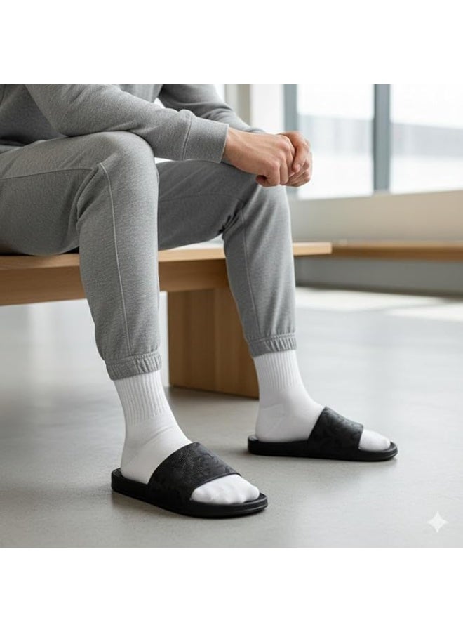 Size: 44  Black Medical Slippers - Map Design - Comfortable Design - Lightweight Sole - Waterproof Rubber Material - Slippers for Men, Youth, Kids - Perfect for Home, Beach, StreetV - Image 5