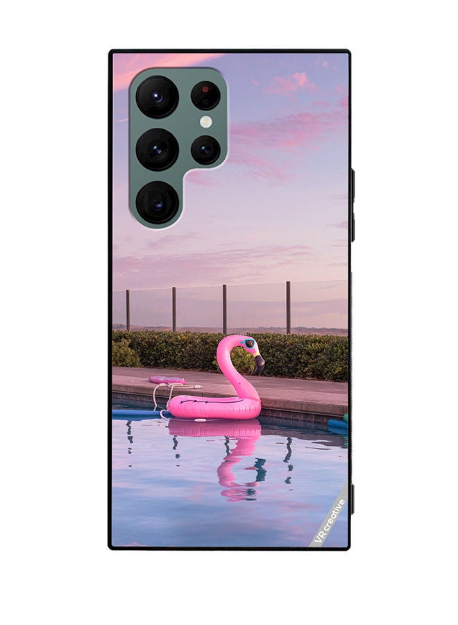 VR CREATIVE Protective Case Cover For Samsung Galaxy S22 Ultra 5G Flamingo Tube Design Multicolour - Image 1