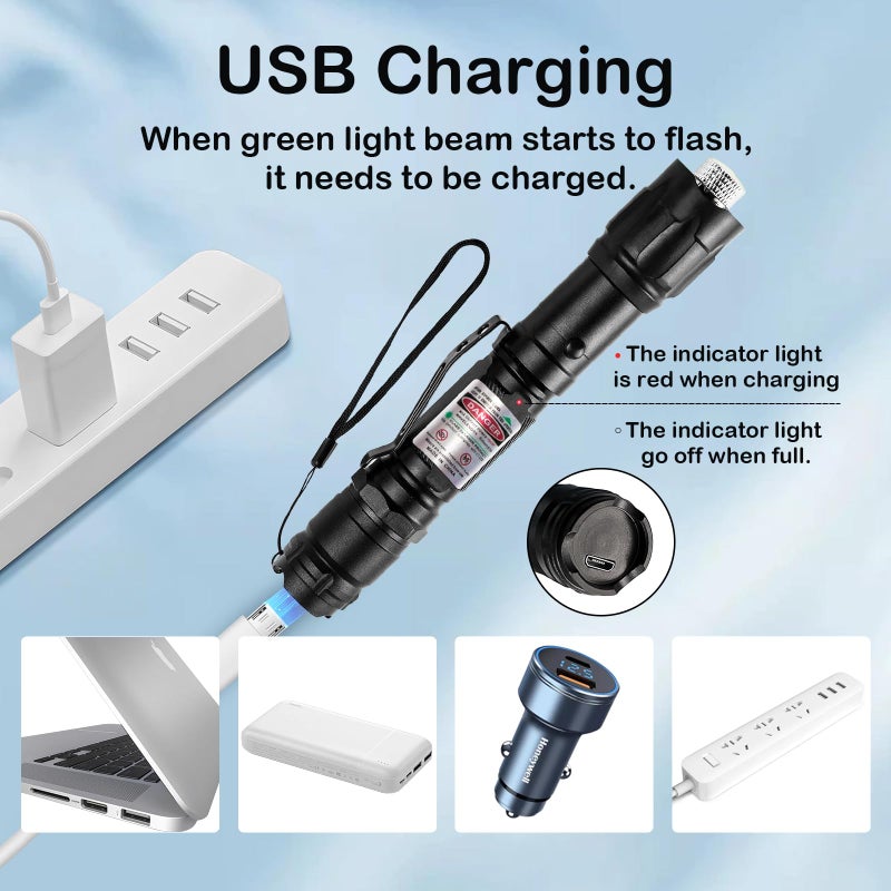 ضوء ليزر، ليزر أخضر عالي القدرة USB مباشر إلى نمط غجري ضوء ليزر - Image 4