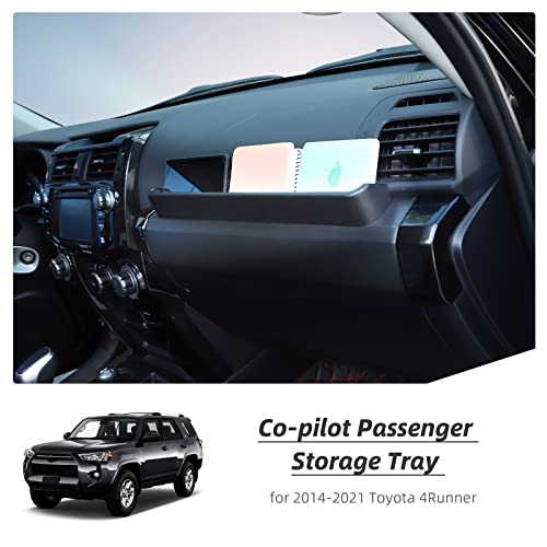 Hoolcar Copilot Armrest Storage Box Passenger Grab Tray Organizer for 2014-2020 Toyota 4Runner, Interior Storage Expansion Accessories, Black - Image 3