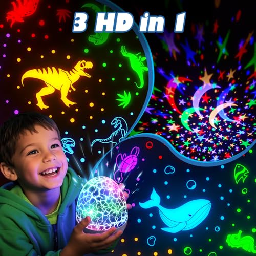 PIKOY Dinosaur Toys for Kids 3-8 Night Light Projector Dinosaur Eggs | 15 Sounds & 3D Films | 31Colors & Remote Control | Toddler Toys, Boys Room Decor, STEM Educational Gifts - Image 4