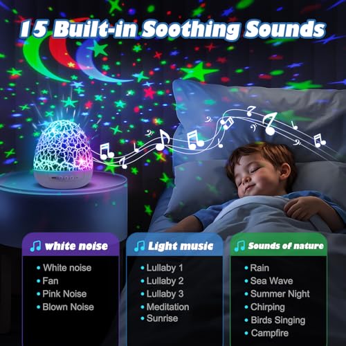 PIKOY Dinosaur Toys for Kids 3-8 Night Light Projector Dinosaur Eggs | 15 Sounds & 3D Films | 31Colors & Remote Control | Toddler Toys, Boys Room Decor, STEM Educational Gifts - Image 3