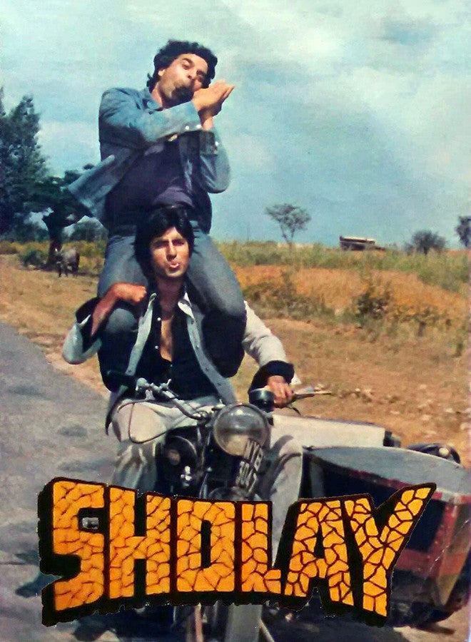 Tallenge - Sholay - Amitabh Bachchan and Dharmendra - Bollywood Classic Hindi Movie Poster - Small Poster(Paper,12 x 17 inches, Multicolour) - Image 1