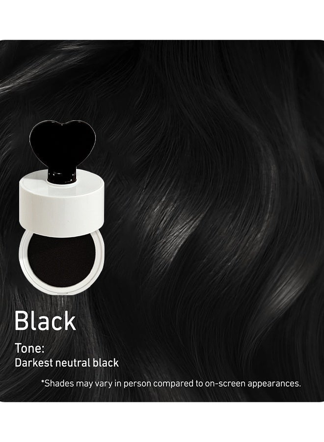 kakashow Hairline Powder, Hair Root Concealer, Instantly Root Cover Up Hairline Cream, Long Lasting Hair Shadow Powder, Hair Concealer For Greys, Thinning Hair, Hair Toppers, Hair Root Dye, Thin Hair Powder (Black) - Image 2