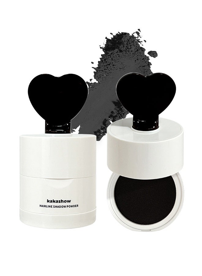 kakashow Hairline Powder, Hair Root Concealer, Instantly Root Cover Up Hairline Cream, Long Lasting Hair Shadow Powder, Hair Concealer For Greys, Thinning Hair, Hair Toppers, Hair Root Dye, Thin Hair Powder (Black) - Image 1