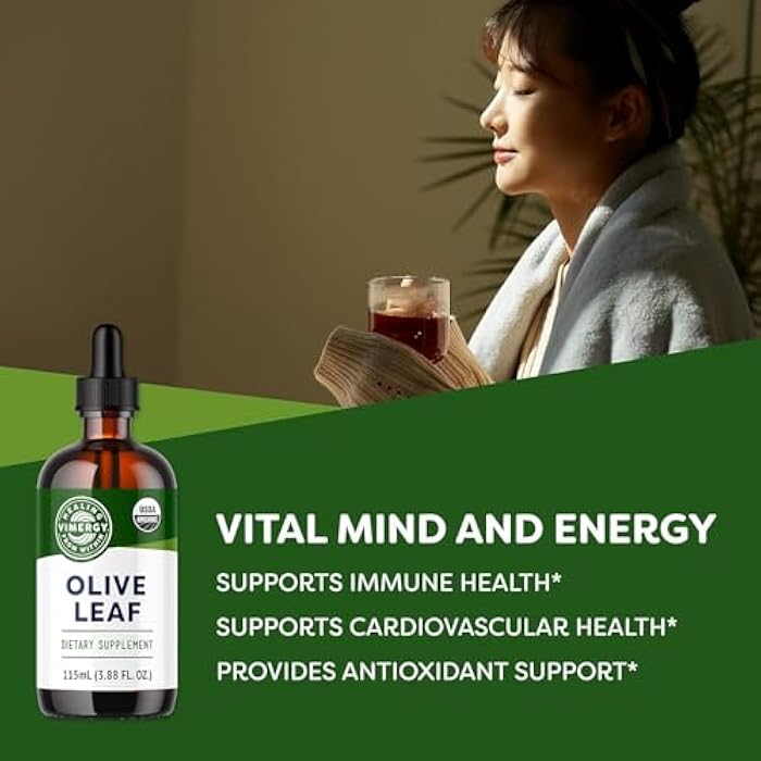 Vimergy Olive Leaf – Supports Immune Health* 57 2mL (2 Droppers or 58 Drops) Servings (200mg Extract Per Serving) – USDA Certified Organic, Vegan, Paleo-Friendly and Gluten-Free – 115 mL - Image 3