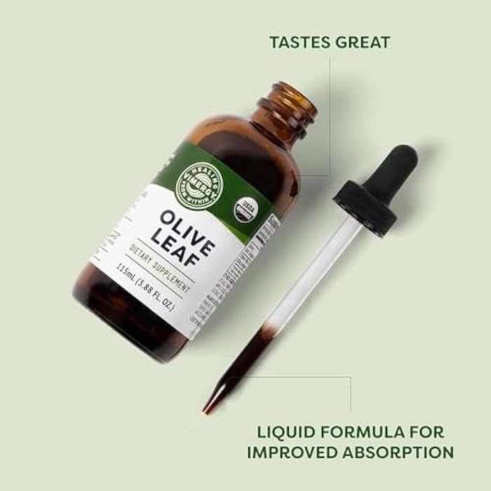 Vimergy Olive Leaf – Supports Immune Health* 57 2mL (2 Droppers or 58 Drops) Servings (200mg Extract Per Serving) – USDA Certified Organic, Vegan, Paleo-Friendly and Gluten-Free – 115 mL - Image 2