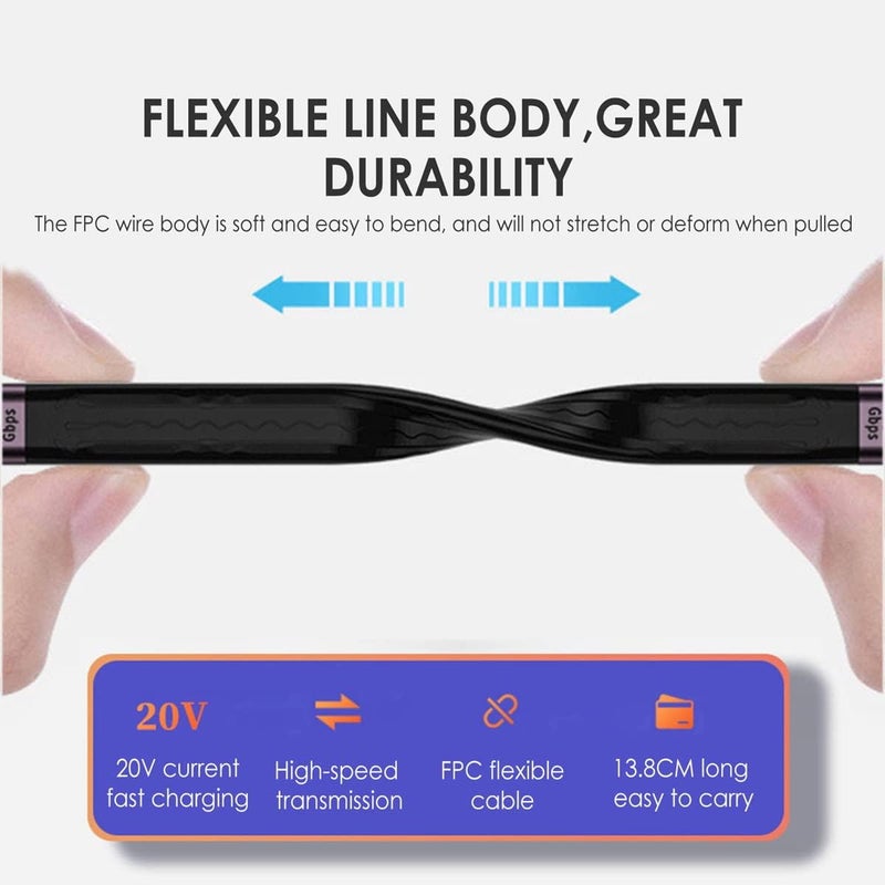 Tobo كابل نقل البيانات USB C | كابل محول OTG ذكر USB نوع C أنثى يدعم نقل البيانات بسرعة 10Gbps | محول نقل البيانات بسرعة 10Gbps للتابلت (TD-1033TC) - Image 4