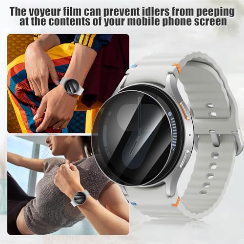 Lokyoo 5 Pack Privacy Screen Protector for Samsung Galaxy Watch 7 40mm [Anti-Spy Tempered Glass] Easy Install, Tempered Glass Protector for Galaxy Watch 7 40mm - Image 4