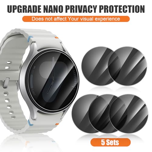 Lokyoo 5 Pack Privacy Screen Protector for Samsung Galaxy Watch 7 40mm [Anti-Spy Tempered Glass] Easy Install, Tempered Glass Protector for Galaxy Watch 7 40mm - Image 3