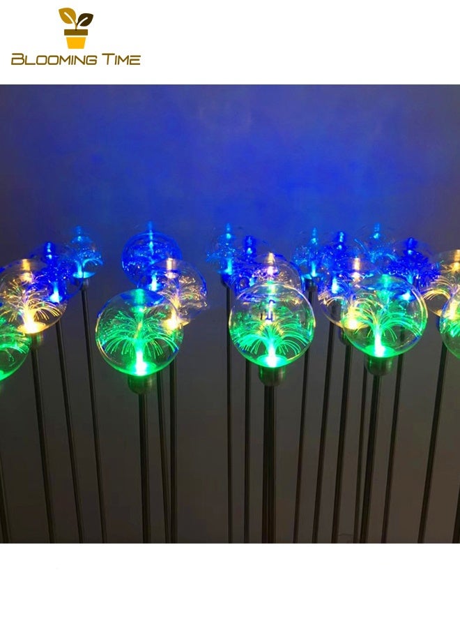 BLOOMING TIME Two Solar Fiber Optic Ball Lights, Solar Garden Outdoor Waterproof LED Luminous Ball Lights, Reed Ground Plug-In Lights, Atmosphere Landscape Lights, Can Emit Seven Colors - Image 5