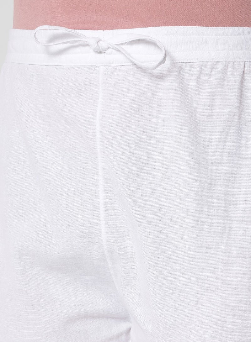 Alaya Hand Embroidered Chikankari Women White Pant-AL3539  - Image 5