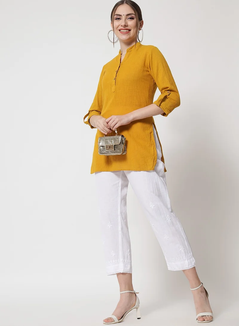 Alaya Hand Embroidered Chikankari Women White Pant-AL3539