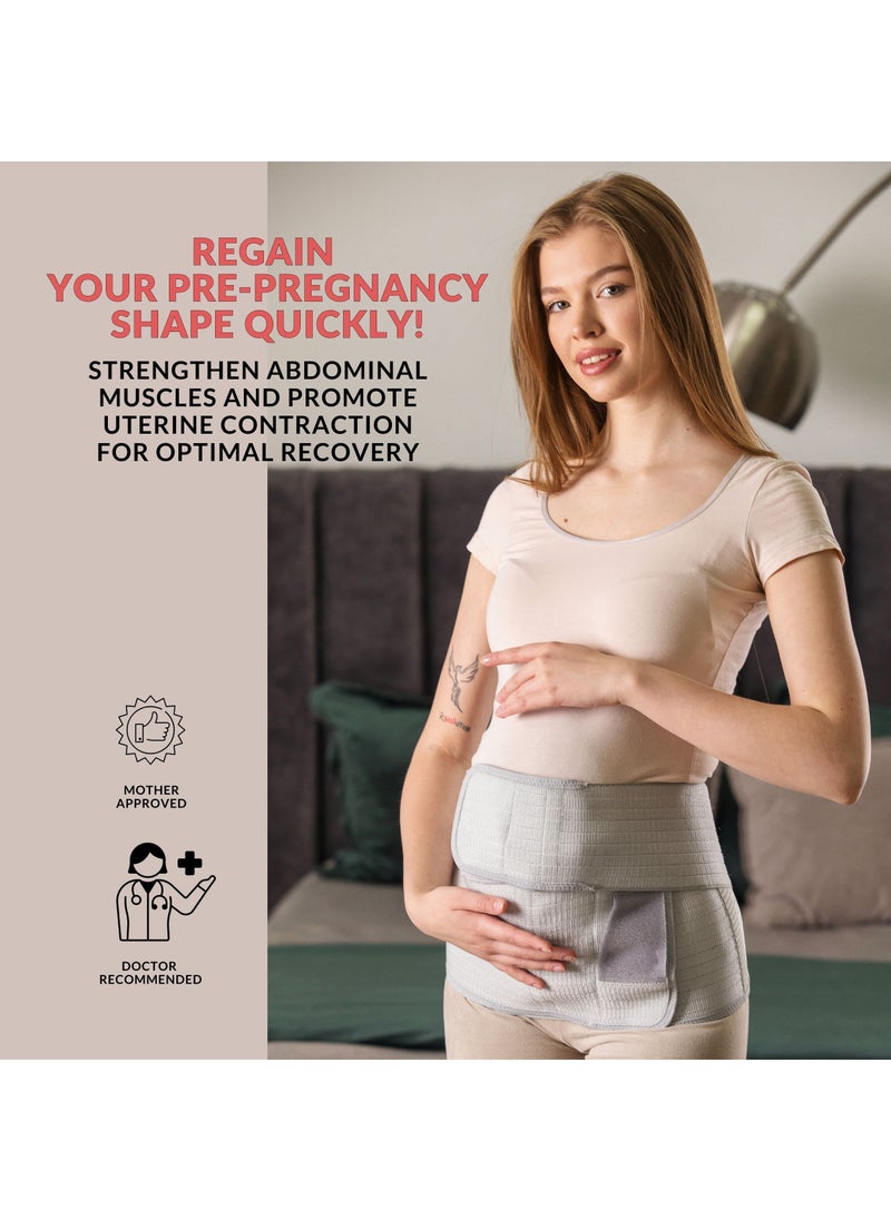 SYOSI - Bamboo Postpartum Belly Band, Girdle for Stomach Support Back Pain Relief After Pregnancy, C-Section Recovery Belt, Post Surgery Abdominal Binder, Abdominal Support, Stomach Back Pain Relief (L/XL) - Image 1