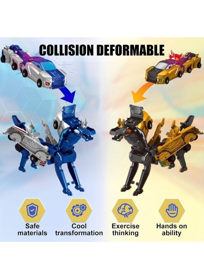 2-Pack Magnetic Dragon Transforming Car Toys – Manual Collision-Triggered Dragon-Car Morphing, Perfect Birthday Gift for Boys & Girls - Image 5