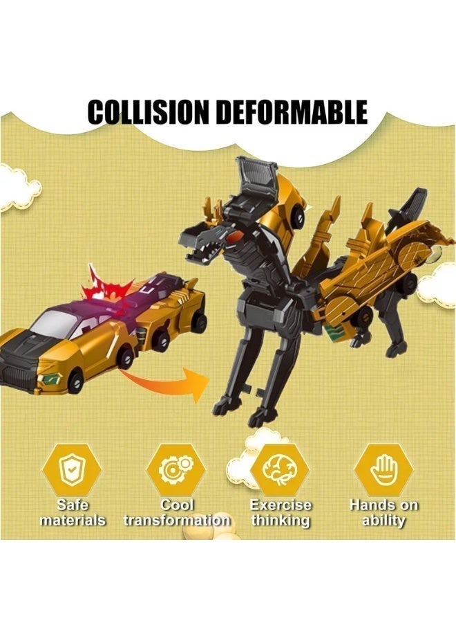 2-Pack Magnetic Dragon Transforming Car Toys – Manual Collision-Triggered Dragon-Car Morphing, Perfect Birthday Gift for Boys & Girls - Image 3