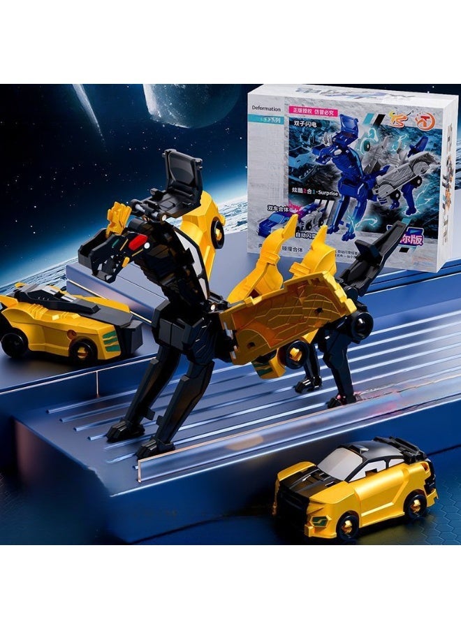 2-Pack Magnetic Dragon Transforming Car Toys – Manual Collision-Triggered Dragon-Car Morphing, Perfect Birthday Gift for Boys & Girls - Image 1