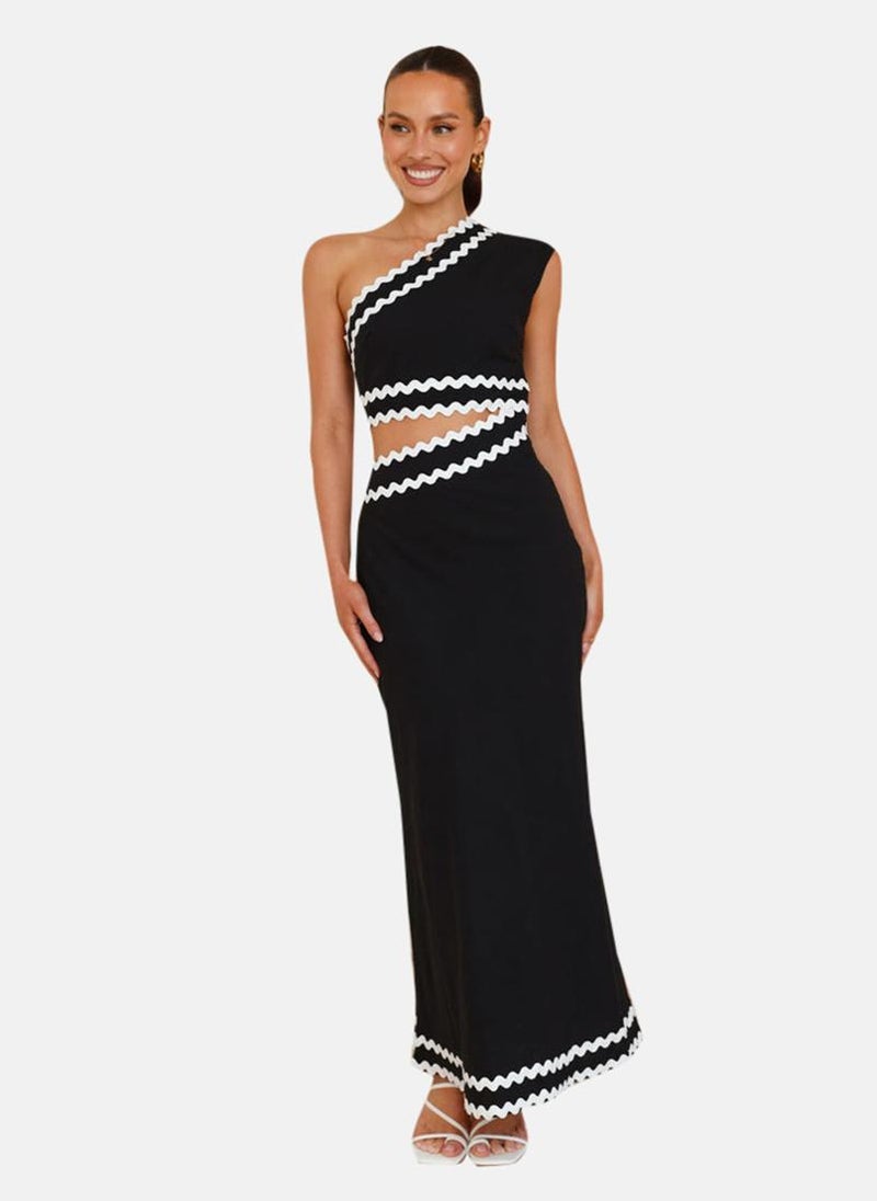 يونيكي فستان بكتف واحد بفتحة - Image 2