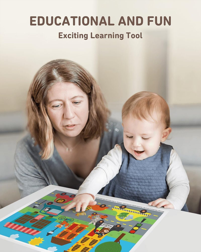 Babebay Disposable Stick-on Placemats 40 Pack for Baby & Kids, Toddler Placemats in Reusable Pouch 12" x 18" (Multicolor Animals Driving Cars) - Image 5