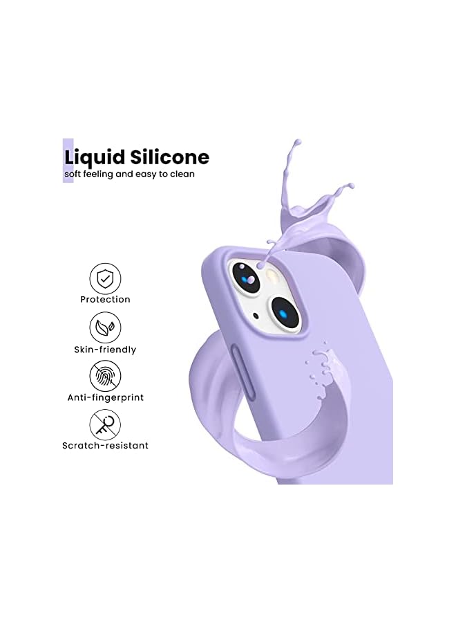 YoYoTech iPhone 14 Plus Case 6.7 Inch- (2022), Liquid Silicone, Cover-Slim, Soft, Stylish Shockproof Protective with Microfiber Lining Case Cover-Purple - Image 3