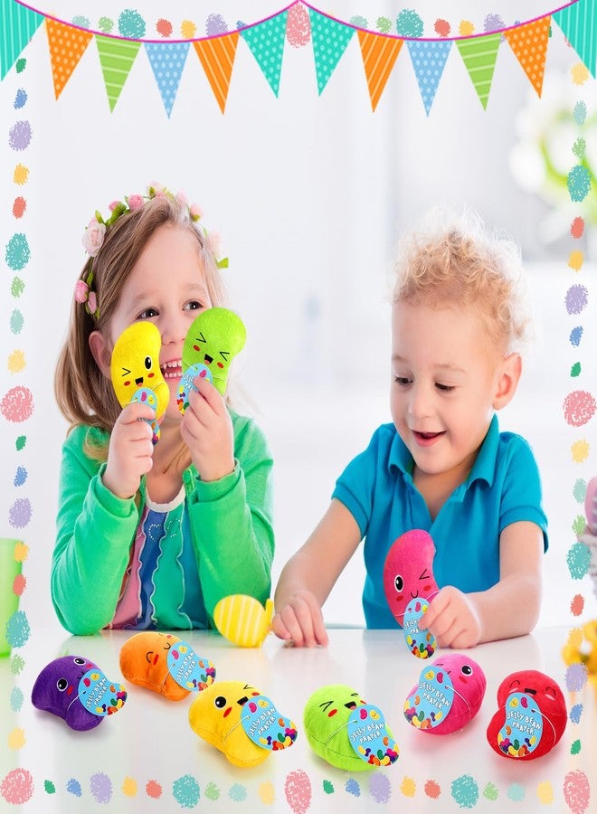 Mooliwe 24 Sets Easter Plush Jelly Beans with Prayer Card Soft Stuffed Easter Beans Bulk Religious Basket Filler Religious Gift for Kids Classroom Exchange Gifts Prizes Party Favors, 6 Colors - Image 5