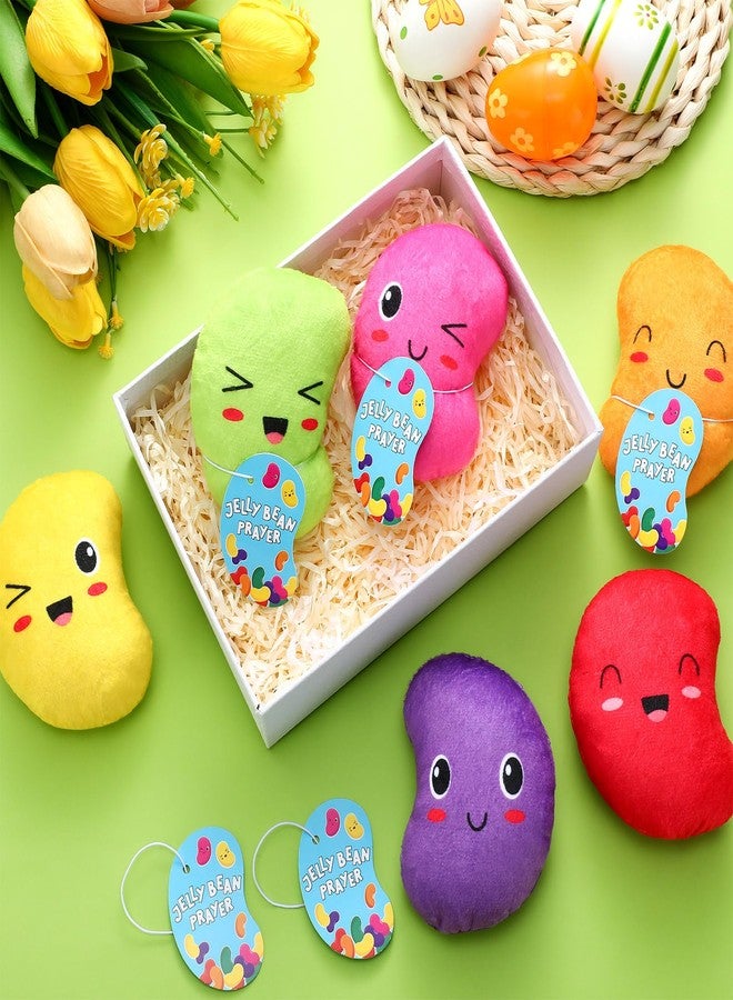 Mooliwe 24 Sets Easter Plush Jelly Beans with Prayer Card Soft Stuffed Easter Beans Bulk Religious Basket Filler Religious Gift for Kids Classroom Exchange Gifts Prizes Party Favors, 6 Colors - Image 3