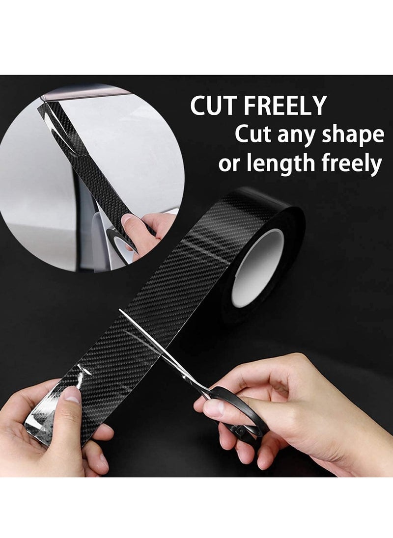 DMG TECH Car Door Edge Guards, Scratch Cover Sill Protector Bumper Protector 5D Carbon Fiber Car Wrap Film Automotive Self-Adhesive Anti-Collision Film Fits for Most Cars (1.2In x 33Ft, Black)  - Image 5