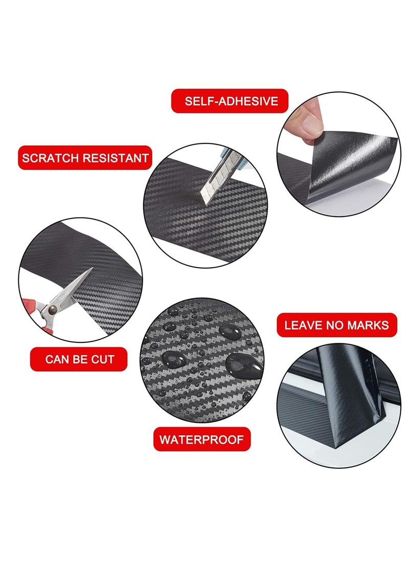 DMG TECH Car Door Edge Guards, Scratch Cover Sill Protector Bumper Protector 5D Carbon Fiber Car Wrap Film Automotive Self-Adhesive Anti-Collision Film Fits for Most Cars (1.2In x 33Ft, Black)  - Image 4