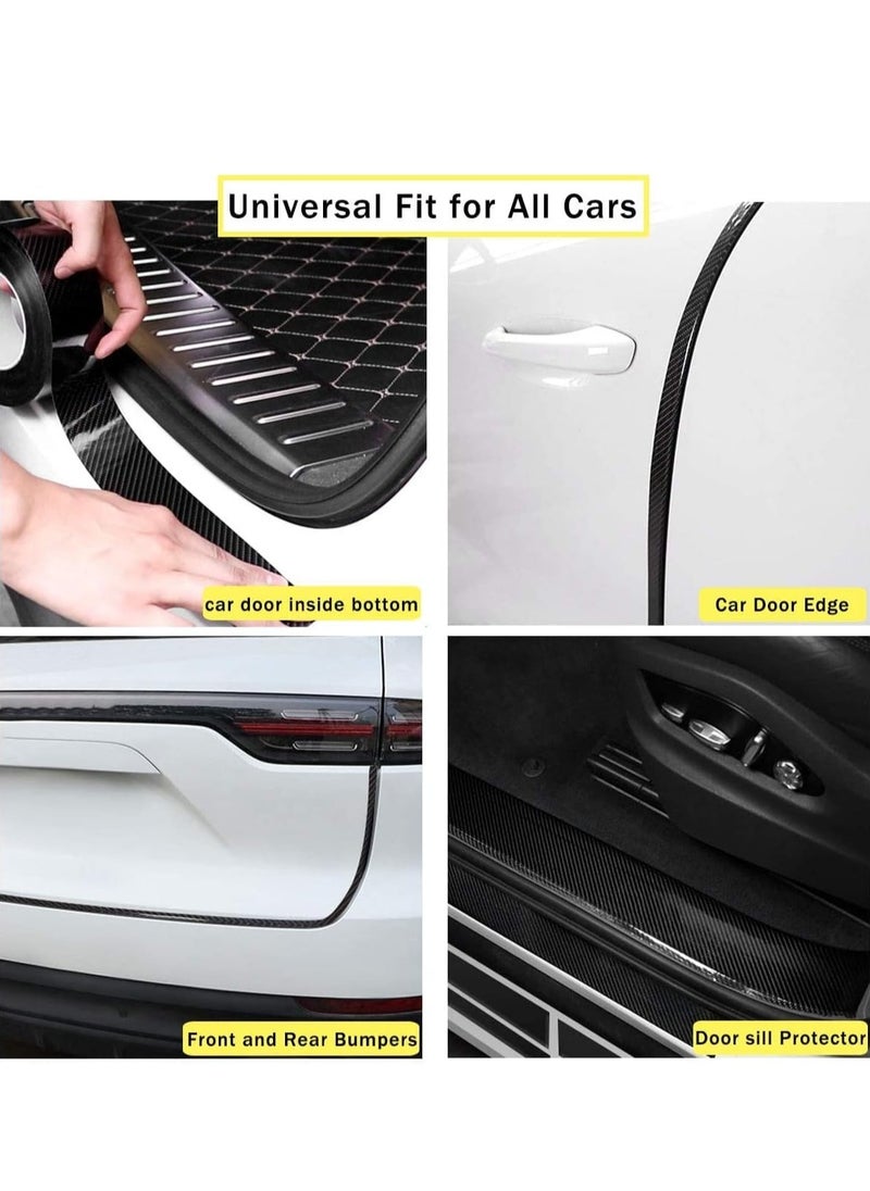 DMG TECH Car Door Edge Guards, Scratch Cover Sill Protector Bumper Protector 5D Carbon Fiber Car Wrap Film Automotive Self-Adhesive Anti-Collision Film Fits for Most Cars (1.2In x 33Ft, Black)  - Image 3