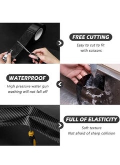 DMG TECH Car Door Edge Guards, Scratch Cover Sill Protector Bumper Protector 5D Carbon Fiber Car Wrap Film Automotive Self-Adhesive Anti-Collision Film Fits for Most Cars (1.2In x 33Ft, Black)  - Image 2