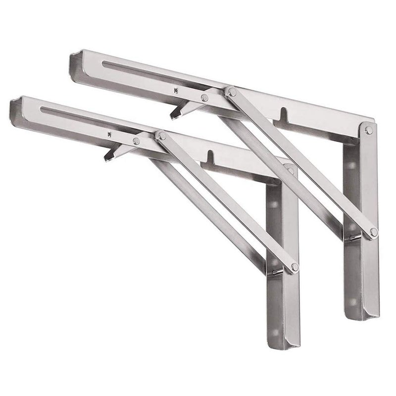 BTL 200 mm Folding Shelf Table Bracket 100 kg Load Capacity Bench Stainless Steel 8 inch Sturdy Wall Mounted DIY Space Saving Multipurpose Bracket Heavy Duty Premium for fold Down Table Rack BTB08SS - Image 1