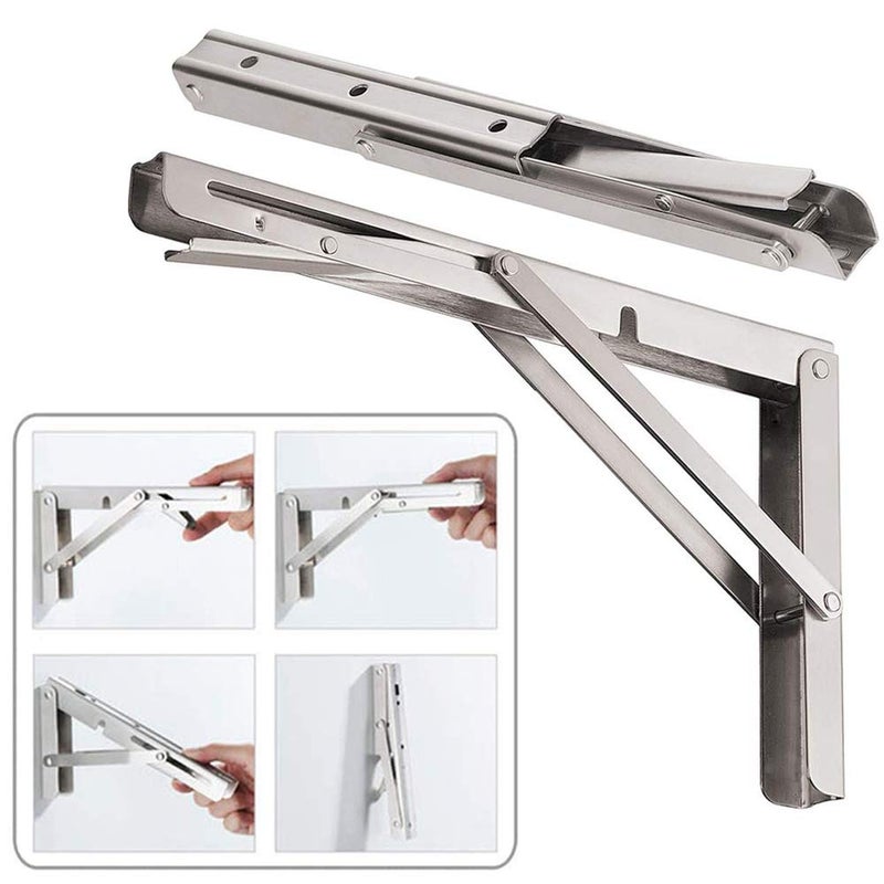 BTL 200 mm Folding Shelf Table Bracket 100 kg Load Capacity Bench Stainless Steel 8 inch Sturdy Wall Mounted DIY Space Saving Multipurpose Bracket Heavy Duty Premium for fold Down Table Rack BTB08SS - Image 3